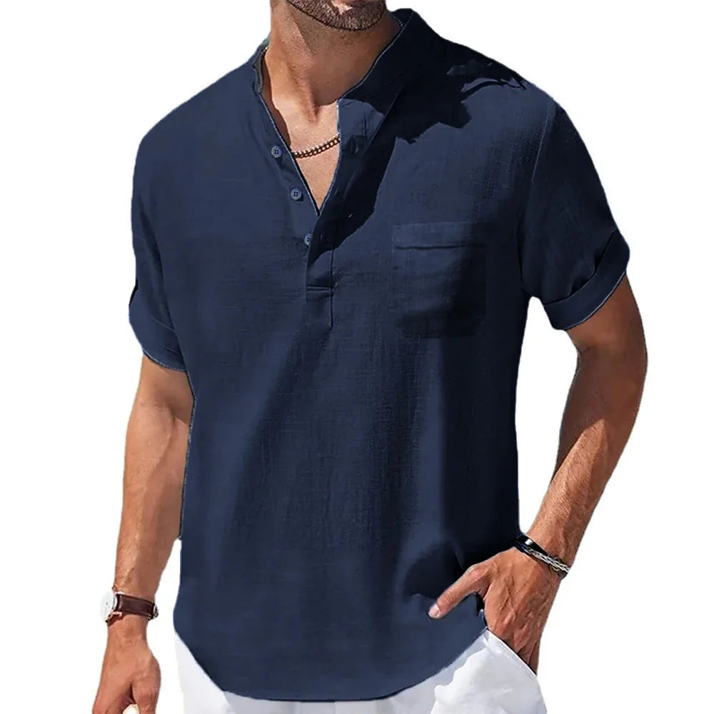 Summer Men's Cotton and Linen Shirts